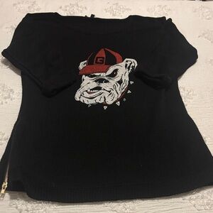 Black Sweater Dress with Georgia Bulldog Graphic